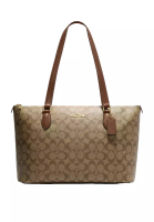 Coach COACH Gallery Tote Bag In Signature Canvas Khaki/Saddle CS187