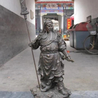wholesale factory China Pure Bronze classical Nine Dragon Guan Gong warrior Buddha statue