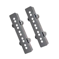 2 Pcs Black Plastic 10 Hole Open Type 5 String Pickup Covers for JB Bass