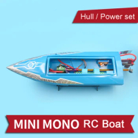MINI MONO RC Boat Professional Anti-capsize Brushless Racing Speedboat Hull Metal Fittings Turn Fin Water Rudder Motor ESC Parts
