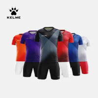 KELME Custom Men's Soccer Jersey Football Uniforms Soccer Training Suit Original Team Jersey Short Sleeves Tracksuit 3981509