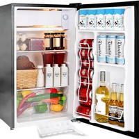 EUHOMY 3.2 Cu.Ft Mini Fridge with Freezer, Single Door Compact Refrigerator, LED light, Adjustable Thermostat, Mini