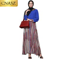 Casual Polyester Maxi Abayas Turndown Collar Cardigan Jubah Muslimah Modest Islamic Muslim Women Dress Plus Size Clothing