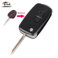 Dandkey Modified Flip Folding Remote Key Shell Case For Mitsubishi Grandis Outlander With Uncut Blank Blade 2 Buttons key shell