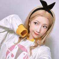 Anime Lycoris Recoil Kurumi Walnut Cosplay Costume Wig White Yellow Hoodie Headwear LycoReco Outfit Hacker Girl Hooded Women Set