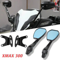 Motorcycle Accessories Rearview Rear View Mirrors Glass Back Side Mirror Holder Bracket For YAMAHA XMAX300 XMAX 300 X-MAX 2023