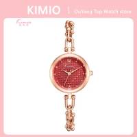 KIMIO Fashion 3D Heart Jewelry Design Bracelet Women's Watches Tops Famous Brand Quartz Watch Women Clock Gifts Femal With Box