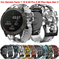 26 22mm QuickFit Screw Buckle Watchband Strap For Garmin Fenix 7X 6X 6X Pro 5X Silicone Wristbands Fenix 7 6 Pro 5 Plus Bracelet
