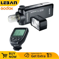 Godox AD200 200Ws GN60 HSS TTL Flash Built-in 2.4G Wireless with Xpro-C/N/F/S/O/P Transmitter for Canon Nikon Fuji Sony Olympus