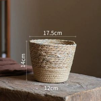 北歐風編織花盆藤編植物綠植龜背竹套盆家居裝飾花器花籃收納筐