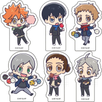 10cm Kawaii Manga Keychain HD Characters Volleyball Boys Hinata Shoyo Kageyama Stand Figure Acrylic 