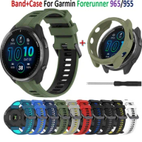 2 IN1/Lot Cover Protective Case For Garmin Forerunner965/955 Bracelet Strap TPU Frame Bezel for garmin Forerunner955 Watch Band
