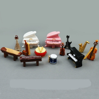 仿真迷你大提琴小提琴鋼琴樂器模型玩偶卡通微景觀蛋糕小擺件