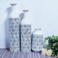 歐式摩洛哥復古風鐵藝浮雕花瓶家居民宿婚慶軟裝創意攝影道具擺件