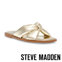 【STEVE MADDEN】ANDREYA 交叉扭結拖鞋(金色)