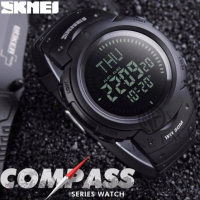 SKMEI นาฬิกาชาย เข็มทิศดิจิตอล รุ่น SK-1231 ของแท้ 100 %  สไตล์สปอร์ต ดำ One