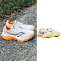 【SAUCONY 索康尼】ENDORPHIN SPEED 4 男款 路跑鞋(S20940-30 白 橘 黃 彈性尼龍板 訓練 慢跑鞋)