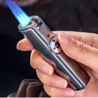 Jobon Cigar Triple JET Flames Safty Lock Turbo Torch Fire Grinding Wheel Flint Lighter Without Butane Gas