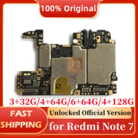 for Xiaomi Redmi Note 7 motherboard Original Unlocked 128gb 64gb 32gb Mainboard for Redmi Note7 Global Version logic board good