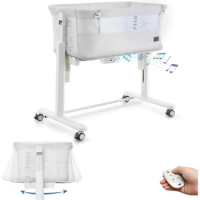 Rocking Bassinet for Baby Automatic Bedside Sleeper 3 in 1 Electric Bedside Crib on Wheels, Smart Co Sleeper for Newborn/Infant