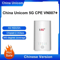 Unlocked China Unicom 5G CPE VN007 2.3Gbps Wireless CPE 5G NSA/SA NR n1/n3/n8/n20/n21/n77/n78/n79 4G LTE Band1/3/8 With SIM Card