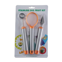 不鏽鋼水果挖球器三件套（橘色）#DADADI