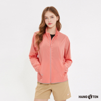 Hang Ten-女裝-恆溫多功能-立領涼爽防曬輕量彈性尼龍外套-桃紅