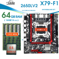 X79 F1 3.0 motherboard Xeon E5 2650 Lv2 LGA 2011 4Pcs x 16GB= 64GB 1333 DDR3 ECC REG memory usb3.0 sata3.0