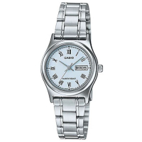 CASIO 時尚簡約日期顯示羅馬時刻不鏽鋼腕錶-藍(LTP-V006D-2B)/25mm