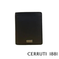 【Cerruti 1881】限量2折 義大利頂級小牛皮6卡皮夾 全新專櫃展示品(黑色 CEPU05433M)