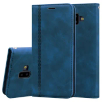 Leather Flip Case For Samsung Galaxy J6 Case Magnetic Wallet Phone Case For Samsung J6 Plus 2018 J6+ J 6 Plus J600F J610F Cover