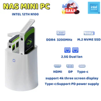 Nas mini pc gamer n100 Alder Lake-N100 Support 2x DDR4 2x M.2 NVME SSD 2x HDD 2.5/3.5 RAID Firewall Router Pfsense Windows 11
