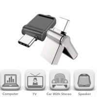 Mini 16GB 32GB 64GB 128GB Type C Ultra Dual Mini USB 2.0 Flash Drive Memory Stick U Disk Thumb Drive Freeshipping