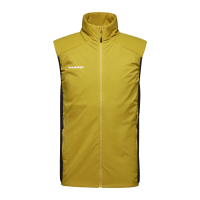 【Mammut 長毛象官方直營】Rime Light IN Flex Vest Men 輕量機能化纖立領背心 光暈黃/黑 男款 #1013-03180