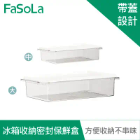 FaSoLa 食品用PET冰箱分裝收納密封保鮮盒-大號