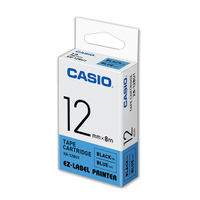 CASIO 卡西歐 XR-12BU1 12mm 藍底黑字 標誌帶/標籤帶