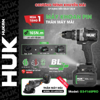[Tặng mài AG5700S] Khoan Pin HUKAN Gen3 G3-F165PRO, Lực Siết 165N.m - ANTI-KICHBACK - TẠO XUNG