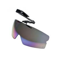 【Z-POLS】夾帽式可掀設計 PC防爆七彩電鍍款太陽眼鏡(抗紫外線UV400 多角度可調整超方便)