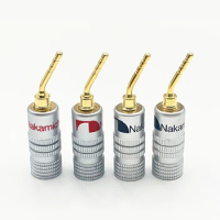 4pcs Nakamichi Gold-Plated Banana Plugs 4mm Banana Plug For Video Speaker Adapter Audio Jack Plug Wire Cable Connectors