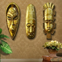 掛飾 壁掛 擺件-非洲原住民金色面具居家擺飾用品3款73a21【獨家進口】【米蘭精品】