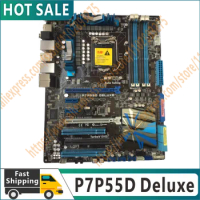 Original LGA 1156 P7P55D Deluxe Motherboard DDR3 16GB Desktop Mainboard ATX Systemboard PCI-E X16 100% tested