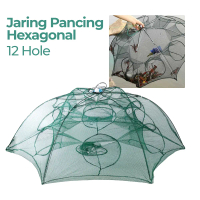 MALAKU MALL Jaring Pancing Perangkap Bubu Ikan Hexagonal Fishing Net Trap 12 Hole - H14572