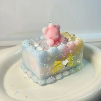 Taba Squishy Tabby Silicone Mochi Toy Rainbow Bear Bubble Cake Squishy Mushy Rainbow Cake Stress Release Homemade Gift