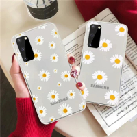 Soft Silicone Phone Case For Samsung Galaxy Cases Note 10 Pro 9 8 J6 2018 S10 9 Plus Floral Daisy Cute Cover For Samsung A50 70