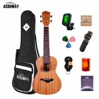 Acouway Ukulele Concert Soprano Tenor ukulele Mahogany body 21/23/26 inch Ukelele for Beginner + Bag Strap Case Tuner string