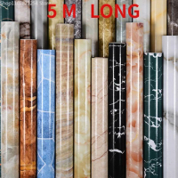 5M Marble Wall Stickers Waterproof and Oil-proof Stickers Dining Table Bathroom Kitchen Furniture Renovation Film Wallpaper