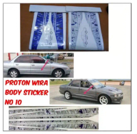 PROTON WIRA 10 Original Design Car Body Sticker (1 Set = Kiri + Kanan)