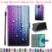 Sunjolly Case for Xiaomi Redmi Note 9S Note 9 Pro Max Wallet Stand Flip PU Leather Phone Case Cover coque capa Case Cover