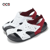 Nike 兒童涼鞋 Air Jordan Flare TD 小童 童鞋 白 紅 黑 護趾 魔鬼氈 CI7850-106