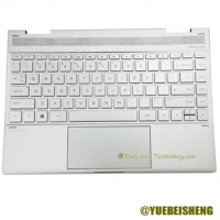 YUEBEISHENG New/org for HP Spectre x360 13-AE 13-ae007tu Palmrest US keyboard upper cover Touchpad Silver